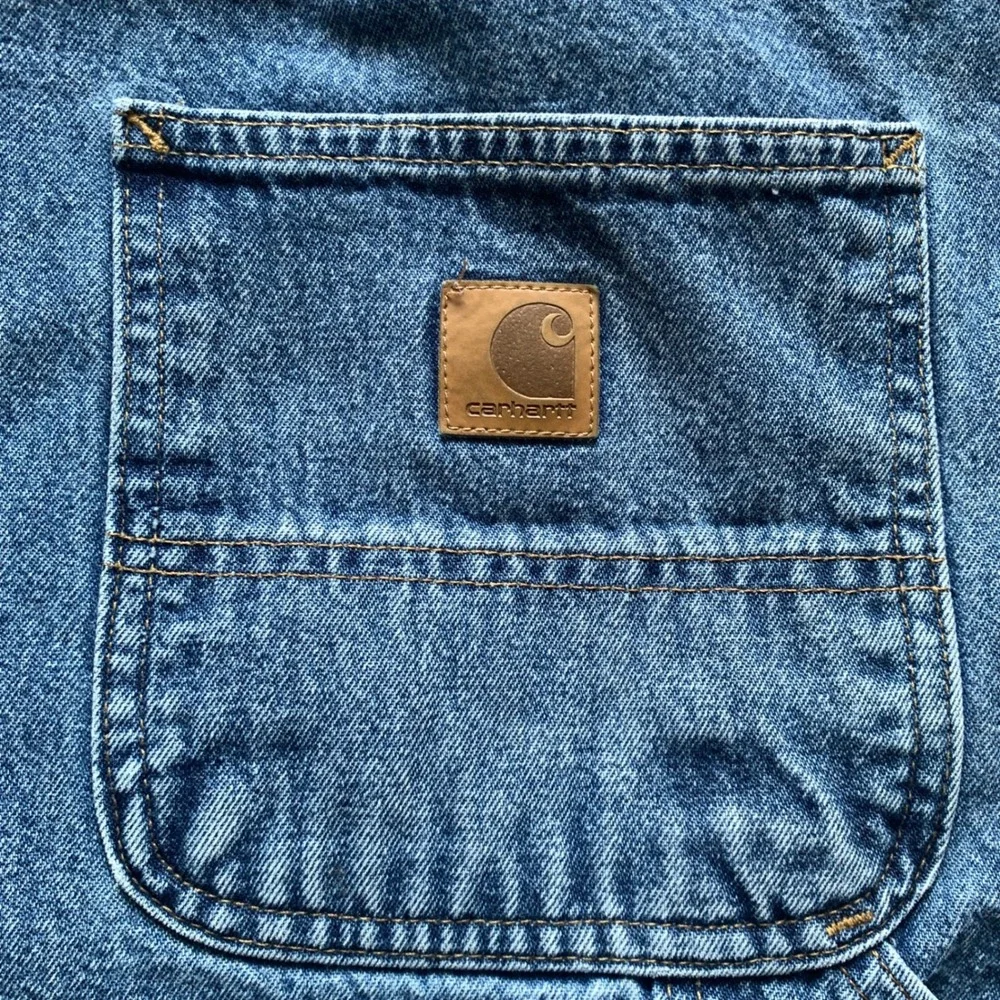 Carhartt Men's 48x30 Dark Blue Washed‎ Denim Carpenter Jeans